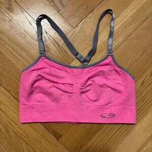 Champion pink and gray sports bra